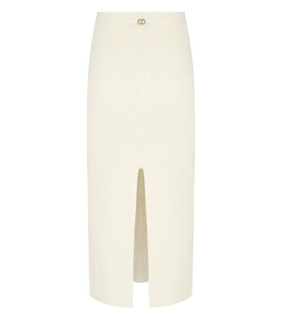 25FW 트윈셋 롱 스커트 252TT3142 00282 XS White - TWINSET