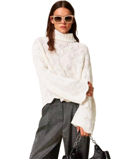 25FW 트윈셋 터틀넥 252TT3424 00282 XS White - TWINSET