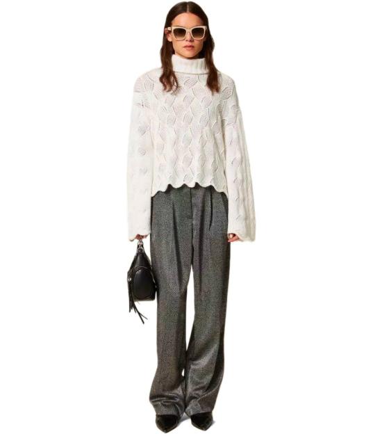 25FW 트윈셋 터틀넥 252TT3424 00282 XS White - TWINSET