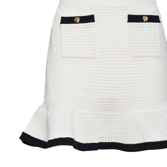 25FW 셀프 포트레이트 미디 스커트 SS24217SKC WHITE White - SELF PORTRAIT