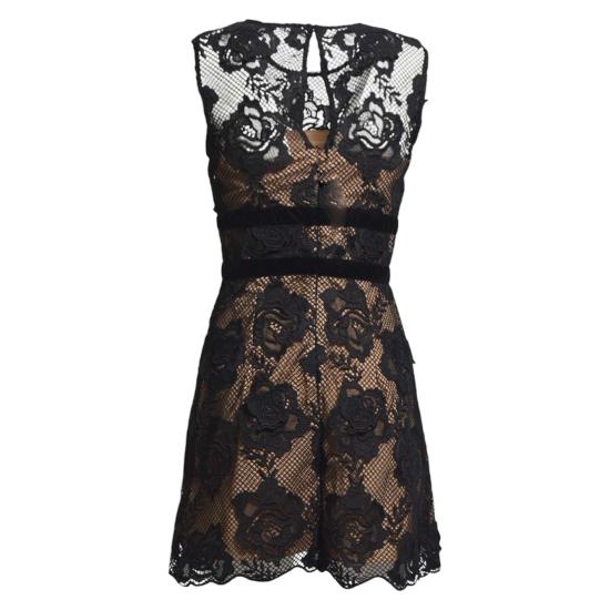 25FW 셀프 포트레이트 미디 원피스 AW24017SB BLACK Black - SELF PORTRAIT