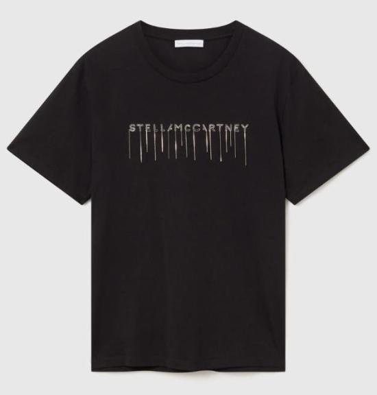 25FW 스텔라 맥카트니 반팔 티셔츠 6J01583SQA13 1000 BLACK Black
