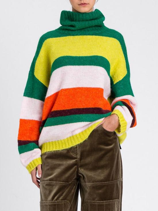 25FW 액티튜드 트윈세트 터틀넥 252AT3180 12977 Striped