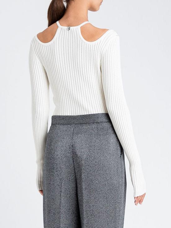 25FW 액티튜드 트윈세트 긴팔 티셔츠 252AP3143 00282 White - ACTITUDE TWINSET