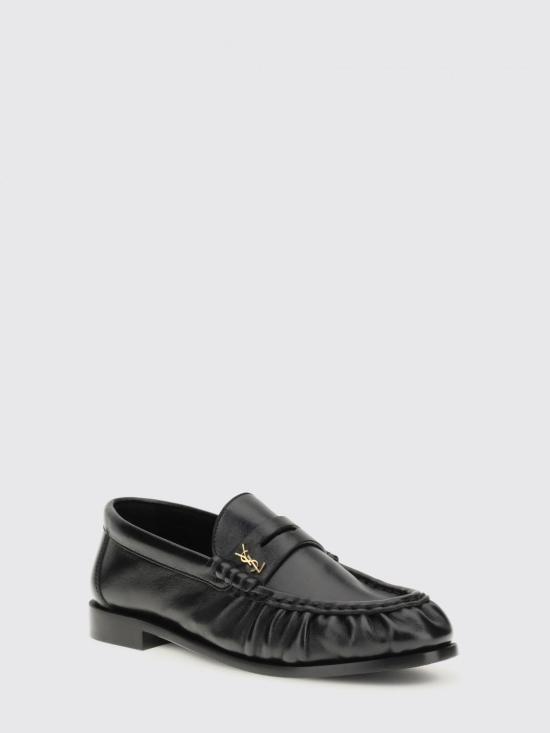 26SS 생로랑 소프트 샤이니 레더 로퍼 818908AA00K 1000 Black - SAINT LAURENT