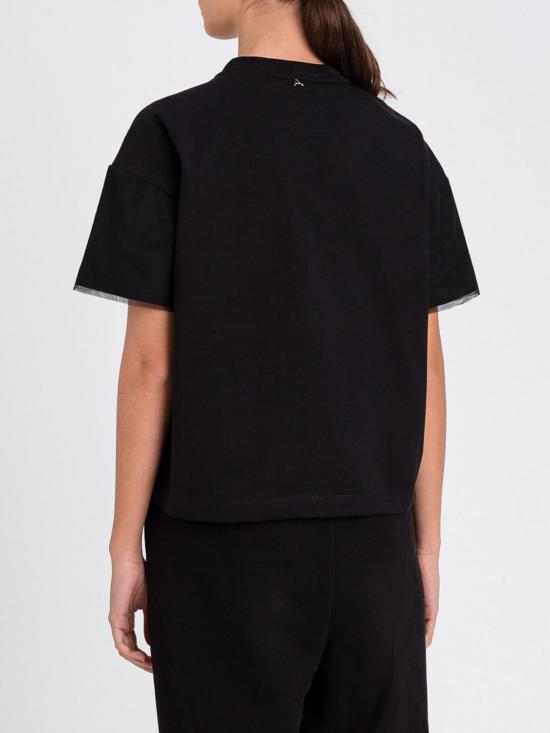 25FW 액티튜드 트윈세트 반팔 티셔츠 252AT2150 00006 Black - ACTITUDE TWINSET