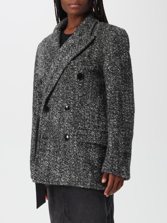 25FW 이자벨마랑 버클 디테일 버튼 트위드 자켓 MA0474FAC4D01I BKEC Black - ISABEL MARANT