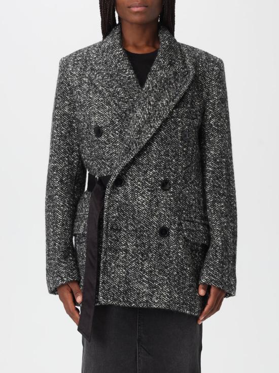 25FW 이자벨마랑 버클 디테일 버튼 트위드 자켓 MA0474FAC4D01I BKEC Black