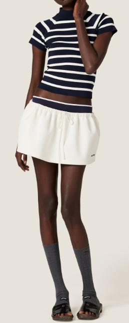 25FW 미우미우 터틀넥 MMR441SOOO17NC F0761 BLEU NATURALE - MIU MIU