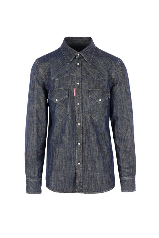 25FW 디스퀘어드2 긴팔 셔츠 S71DM0793D30021470 BLUE