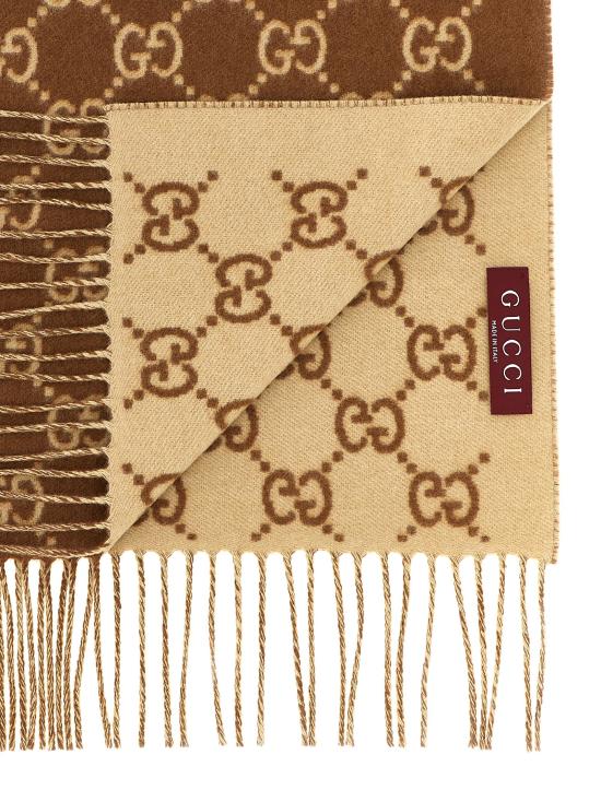 25FW 구찌 GG 캐시미어 스카프 812317 3GAC02379 BROWN - GUCCI