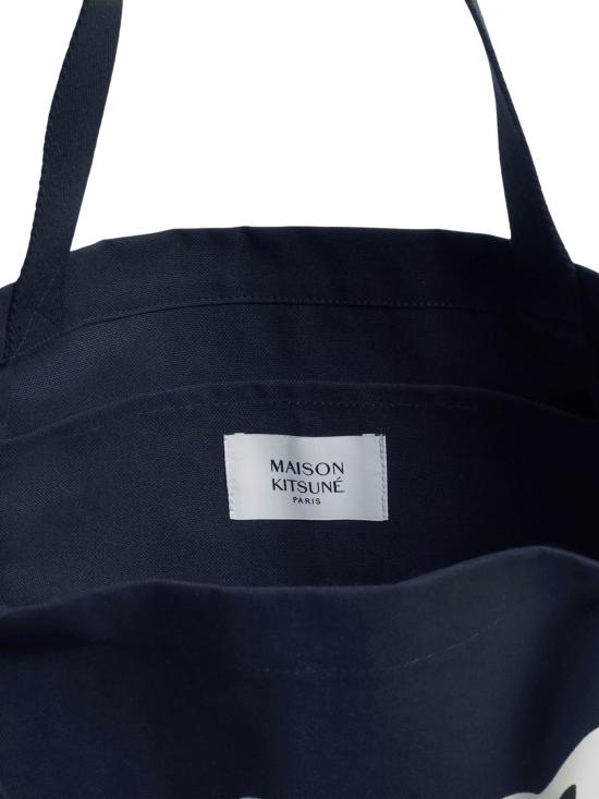 25FW 메종키츠네 핸드라이팅 토트백  PW05124WW9042 0413 Blue - MAISON KITSUNE