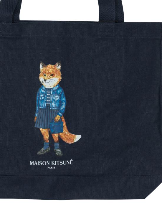 25FW 메종키츠네 드레스드 폭스 토트백  PW05107WW9042 0413 Blue - MAISON KITSUNE