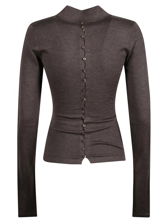 25FW 자크뮈스 긴팔 티셔츠 25HPOW00806AK 00145880 Brown - JACQUEMUS