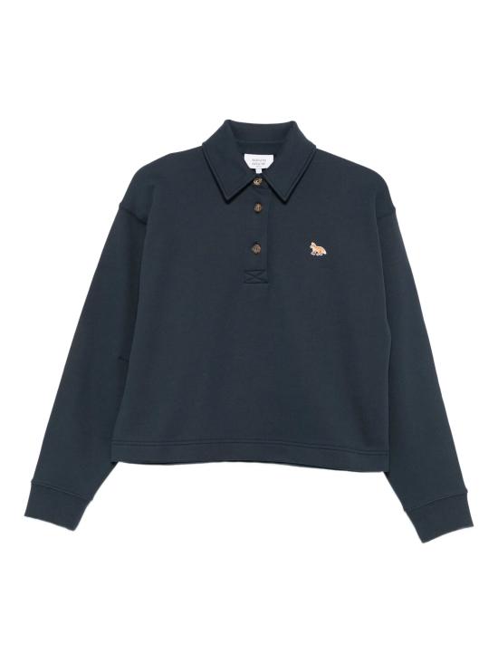 25FW 메종키츠네 베이비 폭스 크롭 폴로 스웨트셔츠 PW00200KM0341 0413 Blue