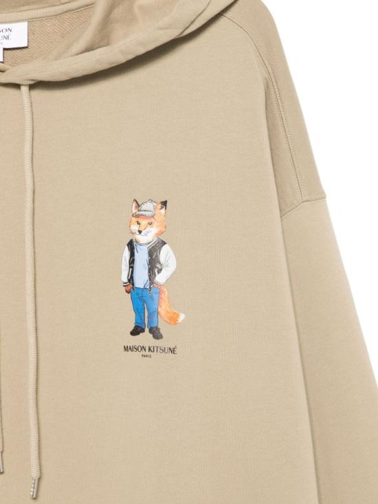 25FW 메종키츠네 드레스드 폭스 오버사이즈 후드 티셔츠 PM00707KM0340 0302 Beige - MAISON KITSUNE