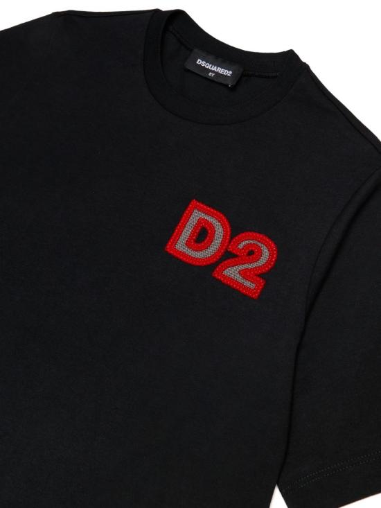 25FW [키즈] 디스퀘어드2 티셔츠 DQ2996 D00MM DQ900 Black - DSQUARED2