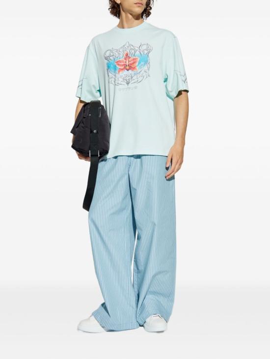 25FW 카사블랑카 반팔 티셔츠 MAW25JTS04407 PALEBLUEJERSEY Clear Blue - CASABLANCA