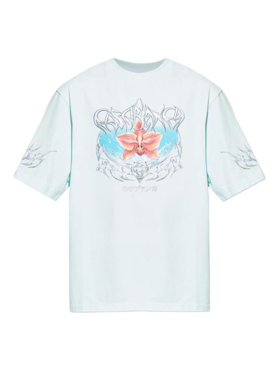 25FW 카사블랑카 반팔 티셔츠 MAW25JTS04407 PALEBLUEJERSEY Clear Blue