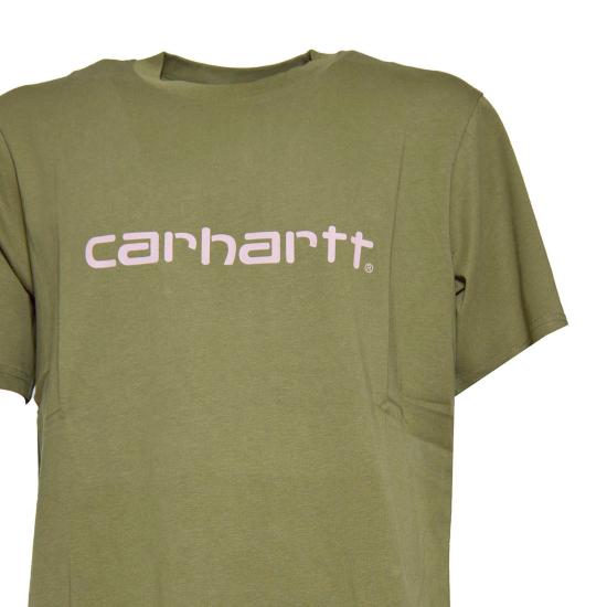 25FW 칼하트 WIP 반팔 티셔츠 I031047 24DXX Green - CARHARTT WIP