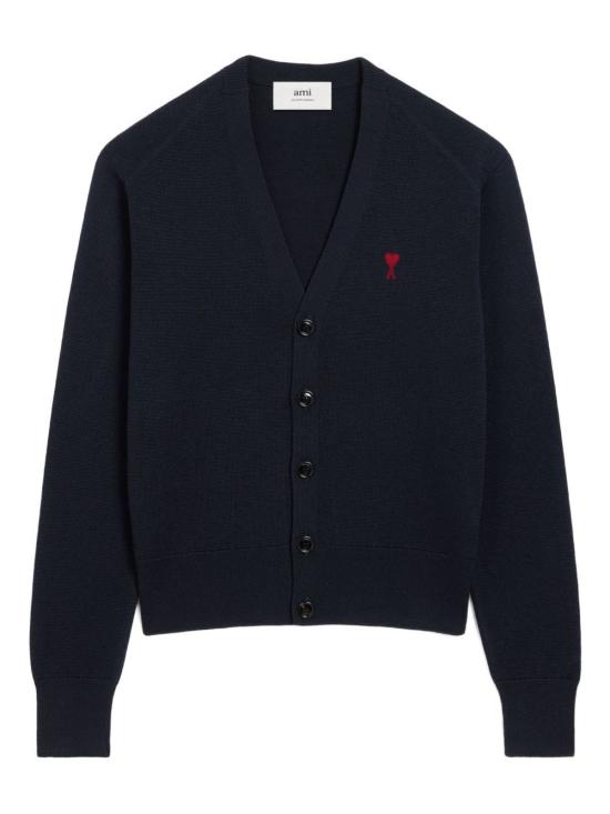 25FW 아미 ADC 울 V넥 가디건 HKC361 001414 Blue - AMI