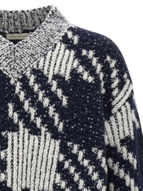 25FW 드리스 반 노튼 스웨터 2520212382726 001 White - DRIES VAN NOTEN