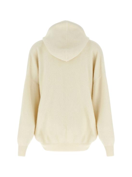 25FW 릭 오웬스 내추럴 울 니트 후드 티셔츠 RR02E1698 KWP11 White - RICK OWENS