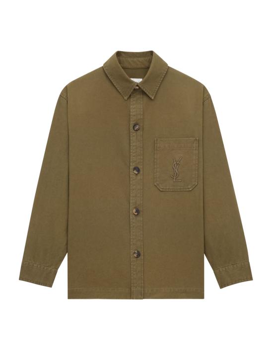25FW 생로랑 긴팔 셔츠 838697 Y253W3530 Kaki