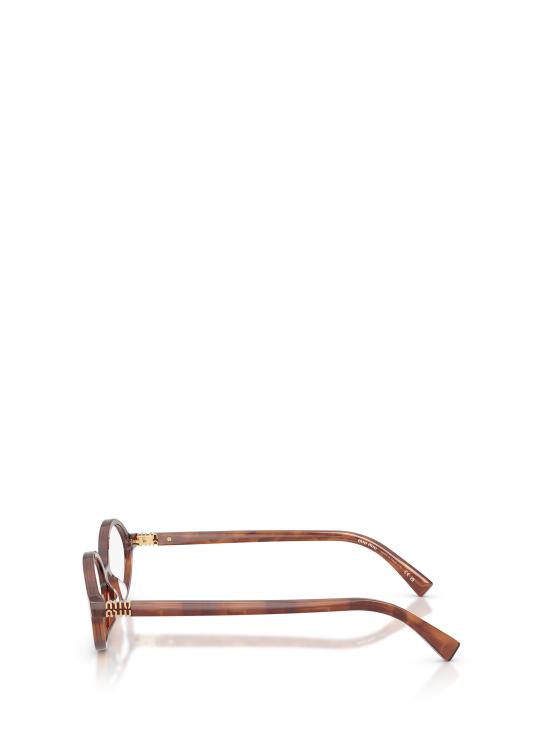 26FW 미우미우 REGARD 리가드 오벌 프레임 안경 MU 01XV 26E1O1 STRIPED TOBACCO - MIU MIU