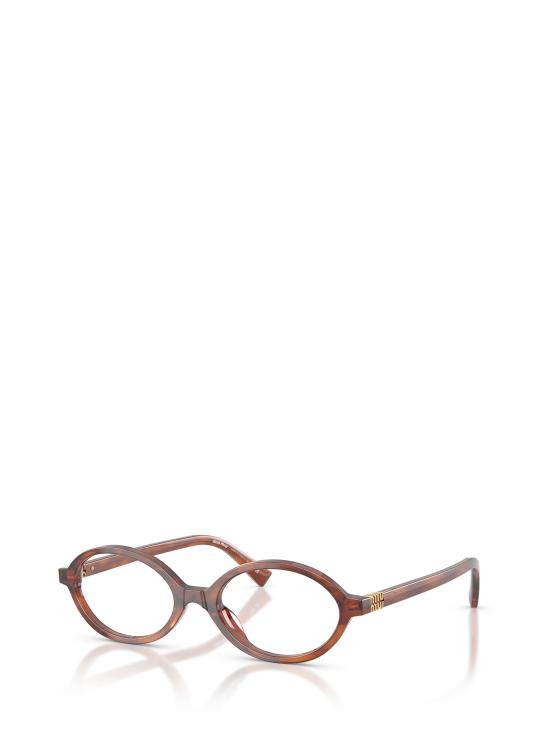 26FW 미우미우 REGARD 리가드 오벌 프레임 안경 MU 01XV 26E1O1 STRIPED TOBACCO - MIU MIU