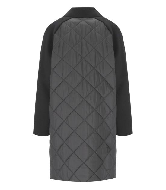 25FW 위켄드막스마라 ZOLFO 졸포 퀼티드 백 버진 울 미디 코트 2525496022600 013 38 Black - WEEKEND MAX MARA