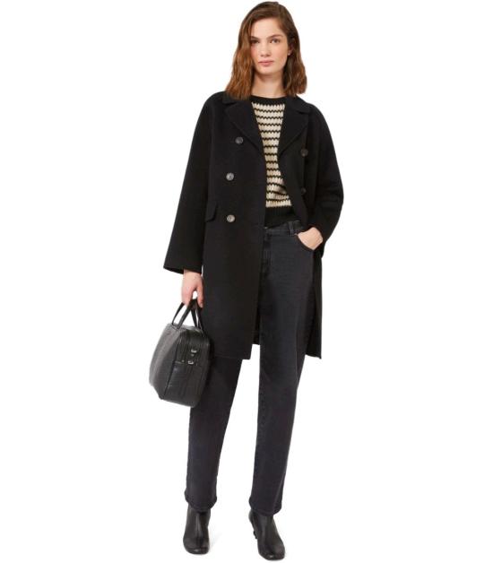 25FW 위켄드막스마라 ZOLFO 졸포 퀼티드 백 버진 울 미디 코트 2525496022600 013 38 Black - WEEKEND MAX MARA