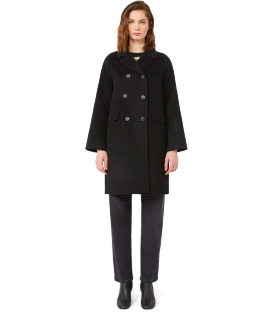 25FW 위켄드막스마라 ZOLFO 졸포 퀼티드 백 버진 울 미디 코트 2525496022600 013 38 Black - WEEKEND MAX MARA