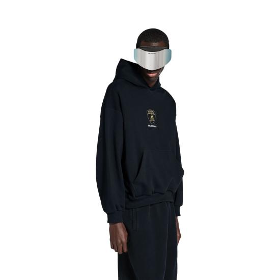  발렌시아가 미디엄 핏 후드 티셔츠 767877 TSVR11083 BLACK - BALENCIAGA