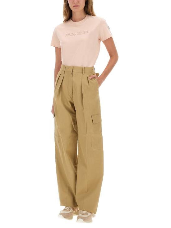  몽클레어 여성 로고 크루넥 반팔 티셔츠 8C00012 89AUO519 PINK - MONCLER