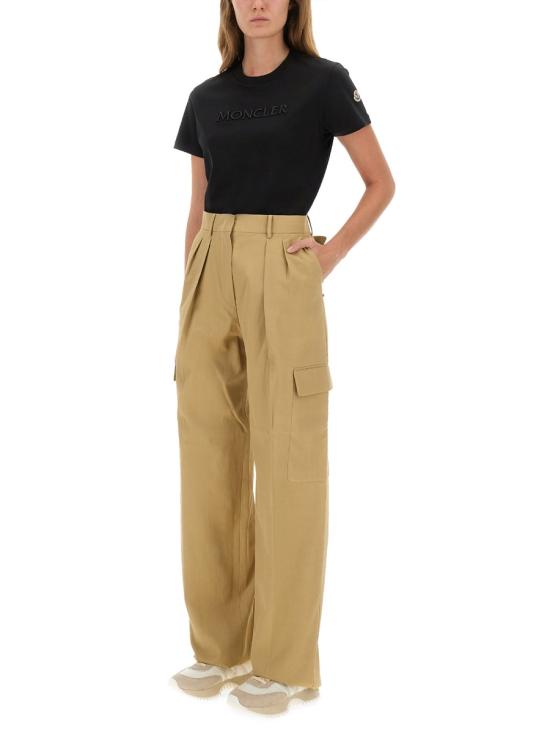  몽클레어 여성 로고 크루넥 반팔 티셔츠 8C00012 89AUO999 BLACK - MONCLER