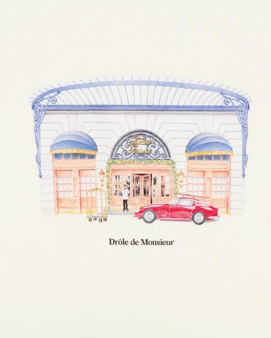 25FW 드롤드무슈 반팔 티셔츠 ITS285CO002OW White - DROLE DE MONSIEUR