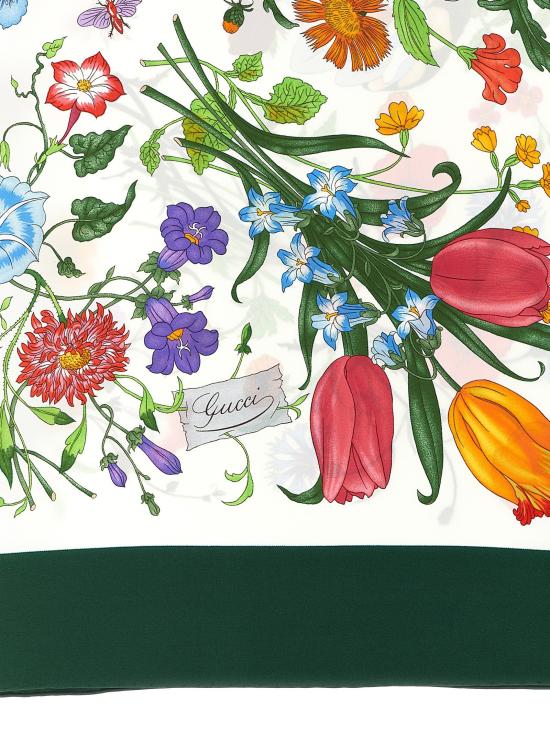 25FW 구찌 프린티드 플로라 실크 트윌 까레 8210613G0019066 - GUCCI