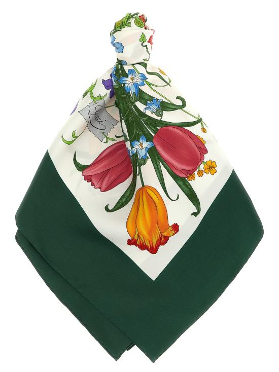 25FW 구찌 프린티드 플로라 실크 트윌 까레 8210613G0019066