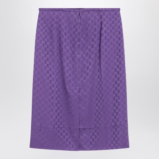 25FW 구찌 GG 실크 자카드 스커트 846275ZATF9 Purple - GUCCI