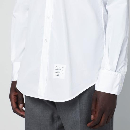 26SS 톰브라운 그로그랭 플래킷 솔리드 포플린 셔츠 MWL010E03113 White - THOM BROWNE