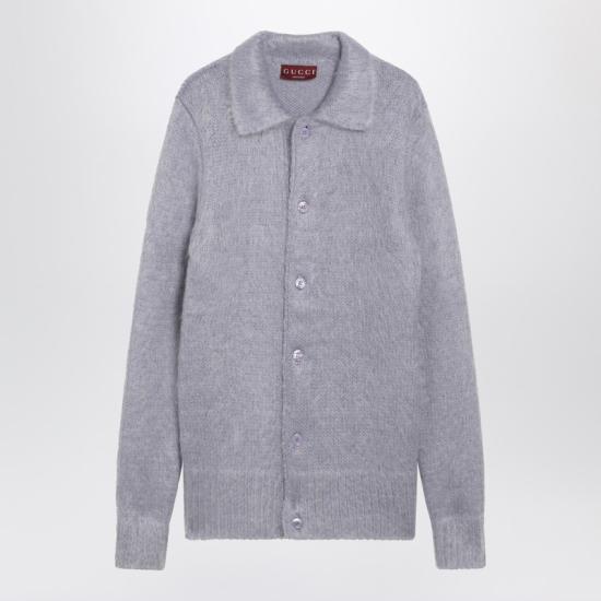  구찌 브러시드 울 모헤어 가디건 849729XKE7O Blue