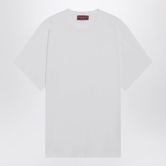  구찌 자수 코튼 저지 티셔츠 796395XJHKE White