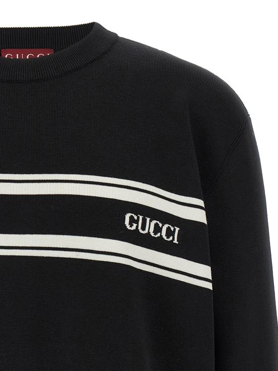 25FW 구찌 인타르시아 디테일 실크 코튼 스웨터  834313XKEZK1070 - GUCCI