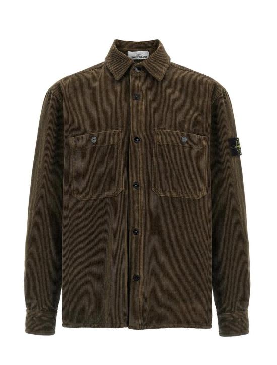 25FW 스톤 아일랜드 오가닉 코튼 코듀로이 오버셔츠 K2S151200012S0212V0054 GREEN