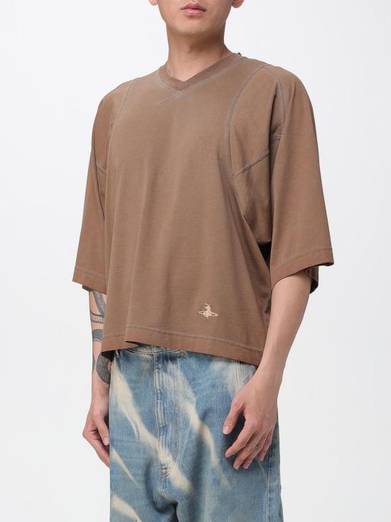 25FW 비비안웨스트우드 반팔 티셔츠 3G01004CJ009R D304 Kaki - VIVIENNE WESTWOOD