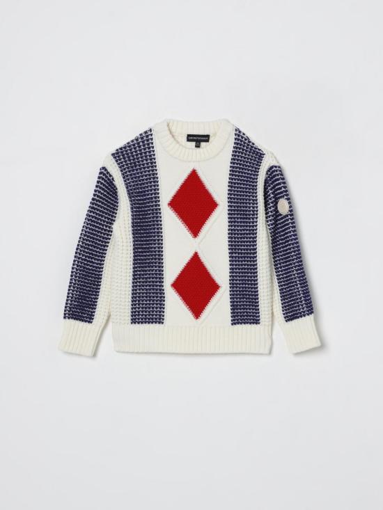 25FW [키즈] 엠포리오 아르마니 풀오버 EB000655AF17346 F0015 White