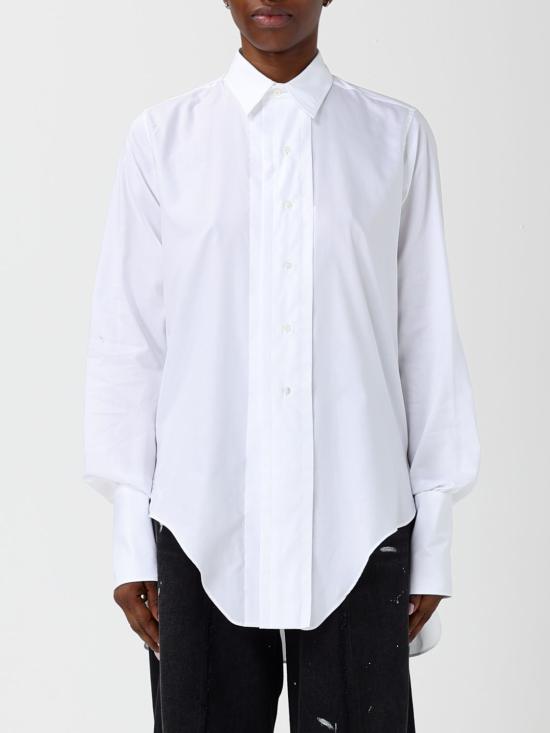 25FW 마르지엘라 커브 헴 셔츠 S29DT0006M35308 100 White