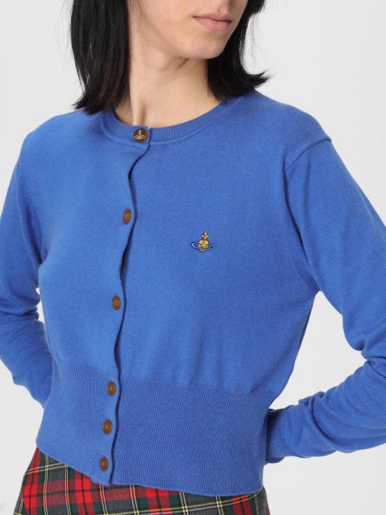 25FW 비비안웨스트우드 BEA 베아 크롭 가디건 1803002UY001V K401 Blue - VIVIENNE WESTWOOD