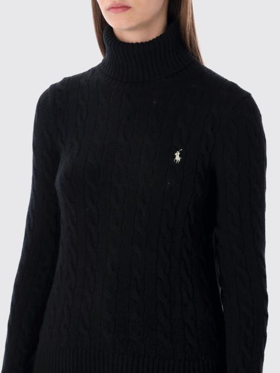 25FW 폴로 랄프로렌 울 캐시미어 케이블 니트 터틀넥 211888686 001 Black - POLO RALPH LAUREN